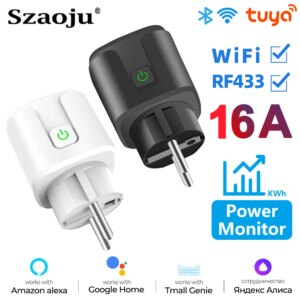 WiFi EU Sensible Socket Plug With Tuya App Outlet 20A Adapter Energy Monitor Wi-fi Distant Management APP For Google House Alexa