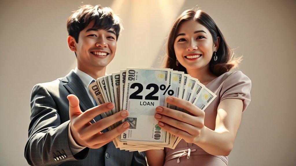 대출 한도와 금리 지원 (realistic 스타일)