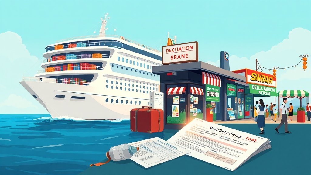 배편 이용 시 준비물 & 수하물 규정 (illustration 스타일)