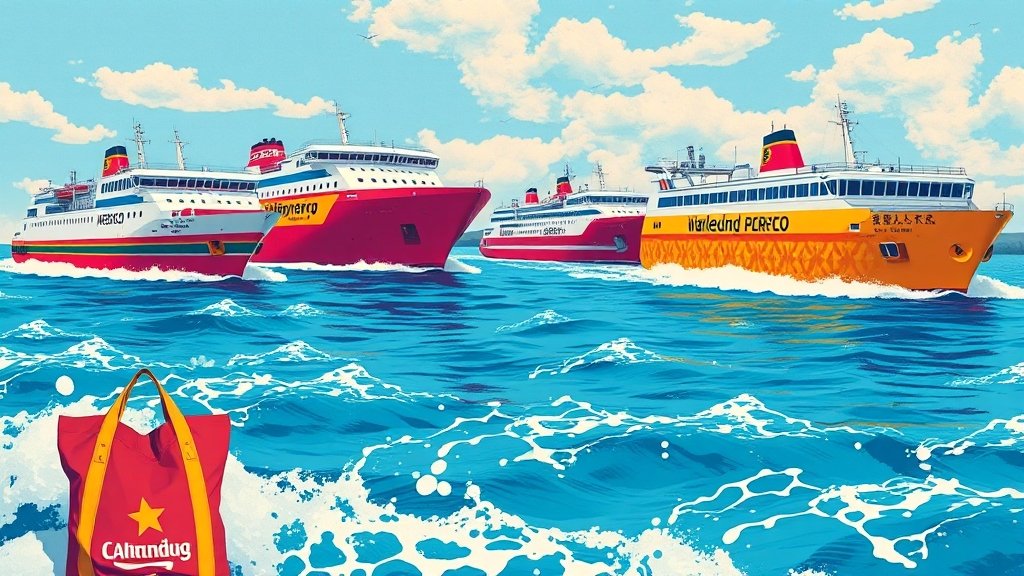 항구별 배편 전격 비교 (popart 스타일)