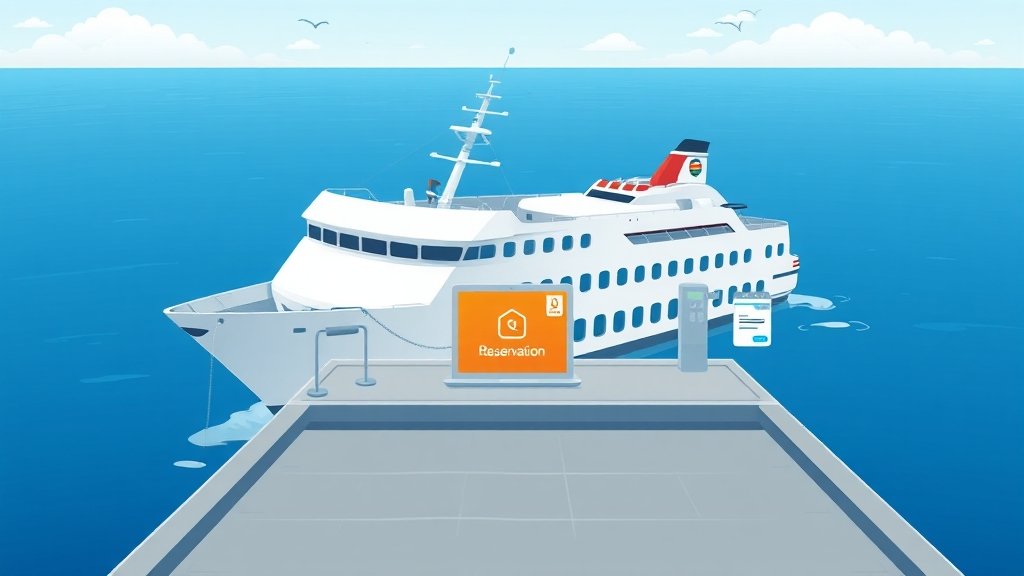 울릉도 배편 예약, 온라인 vs 오프라인? (cartoon 스타일)