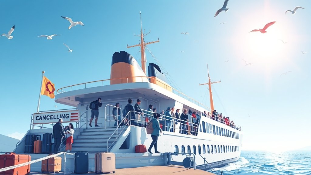 울릉도 배편 이용 시 유의사항 (illustration 스타일)