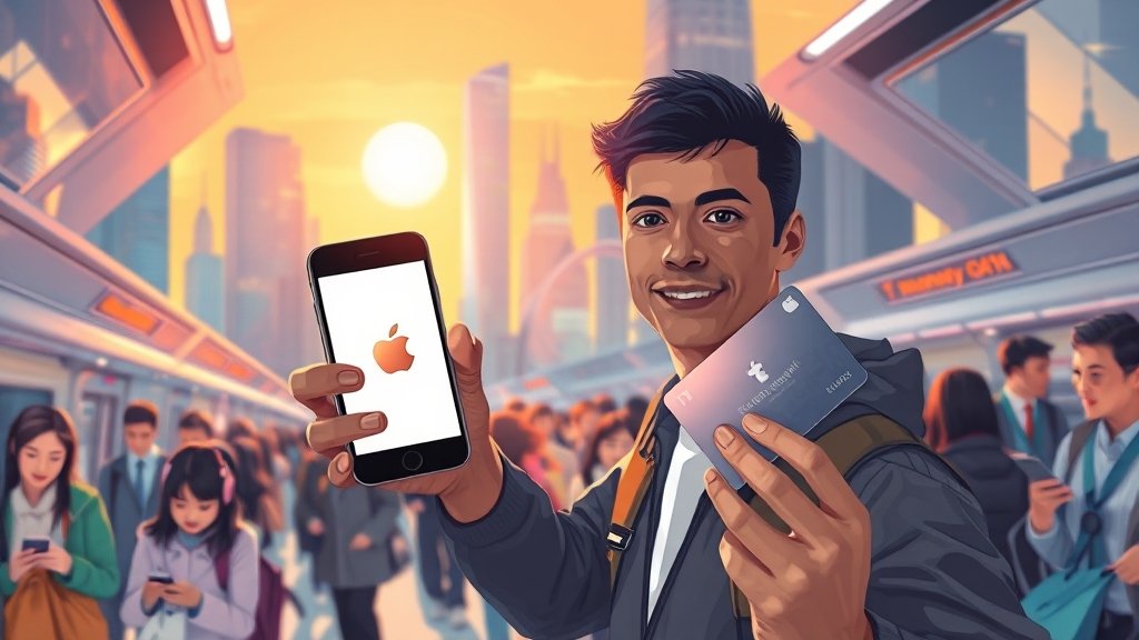 국내외 애플페이 교통카드 서비스 비교 및 향후 발전 방향 (illustration 스타일)