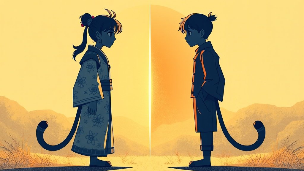 에겐녀 vs 테토녀: 주요 특징 비교 (illustration 스타일)