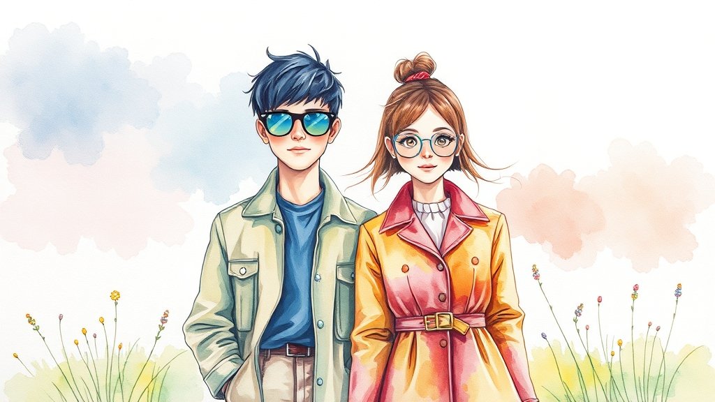 밈(Meme)으로 보는 현상 (watercolor 스타일)