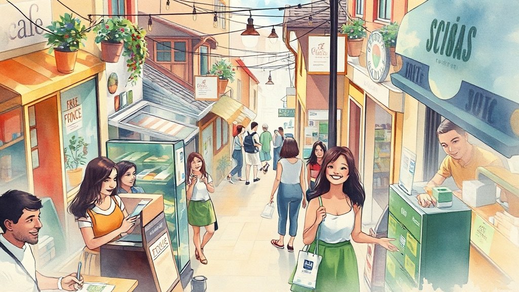 민생회복 소비쿠폰: 대상, 사용처, 신청 방법 완벽 가이드 3 어디서 쓸 수 있을까? (watercolor 스타일)