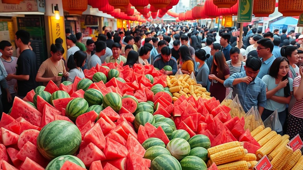 수박축제 먹거리 & 맛집 (realistic 스타일)