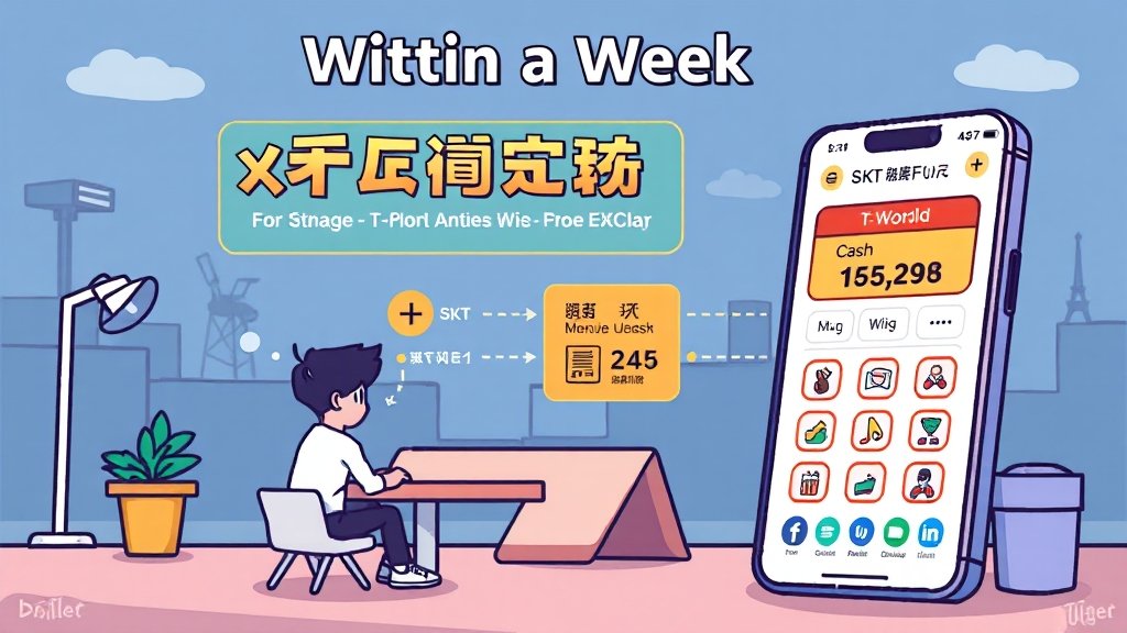 SKT 위약금 환급 신청 방법 (cartoon 스타일)