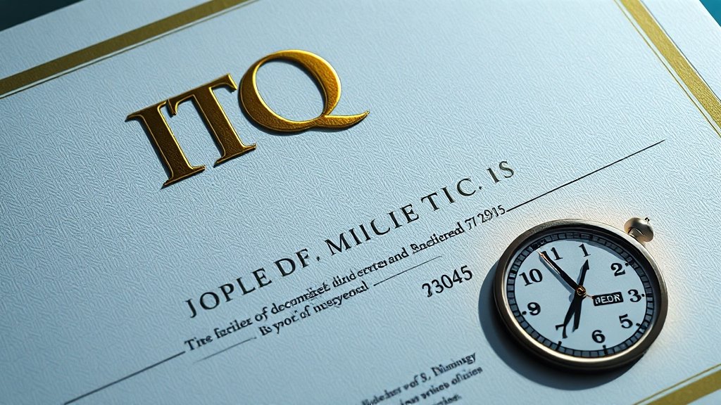 ITQ 합격 기준 및 유효기간 (realistic 스타일)