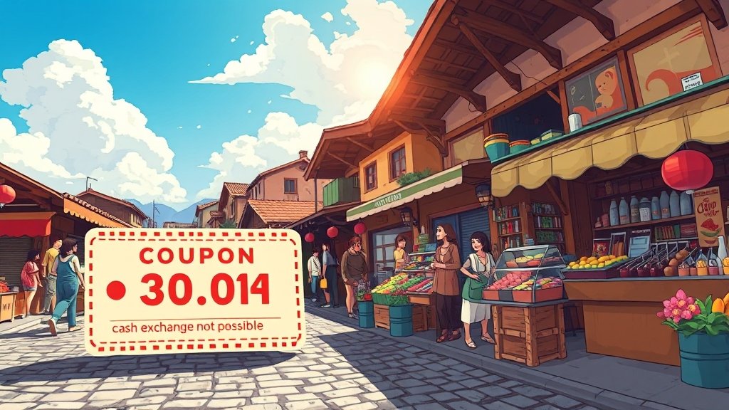 소비쿠폰 사용처는 어디? (cartoon 스타일)