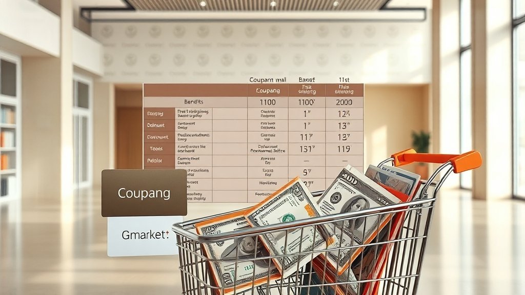 온라인 쇼핑몰 혜택 비교 (realistic 스타일)