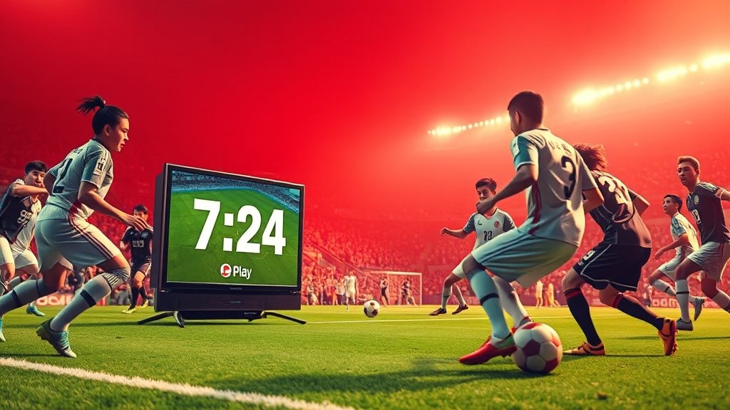 한일전 중계 채널 및 시청 방법 (realistic 스타일)