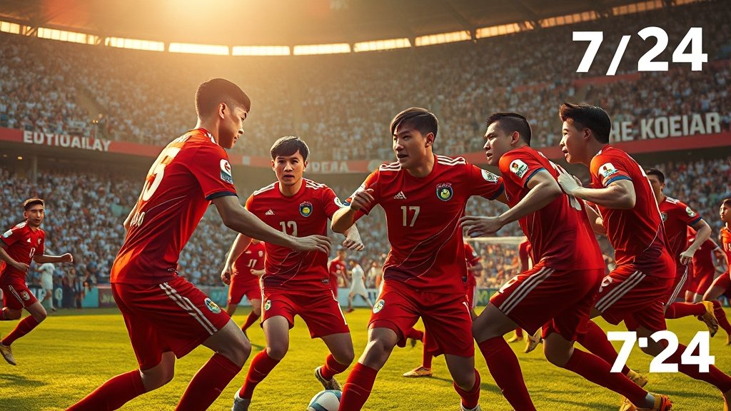 대한민국 vs 일본 경기 정보 (realistic 스타일)