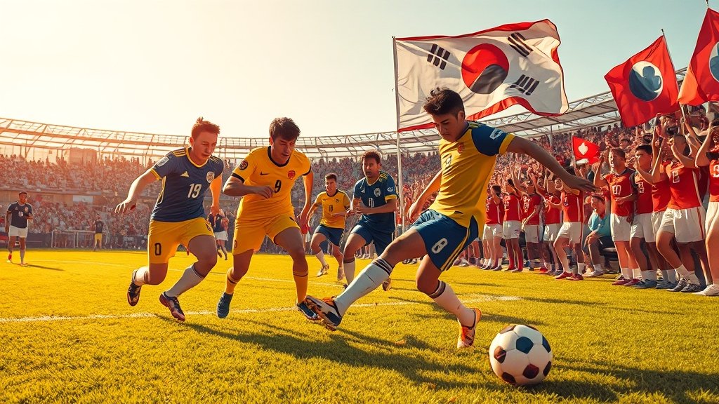 한일전 의미와 우승 조건 (realistic 스타일)