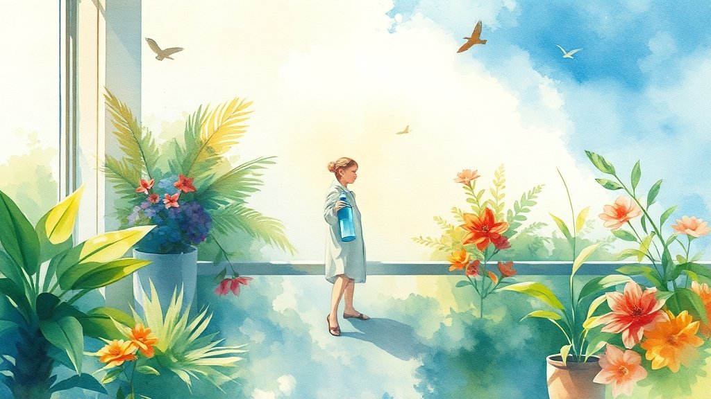 복날, 건강 관리법 (watercolor 스타일)