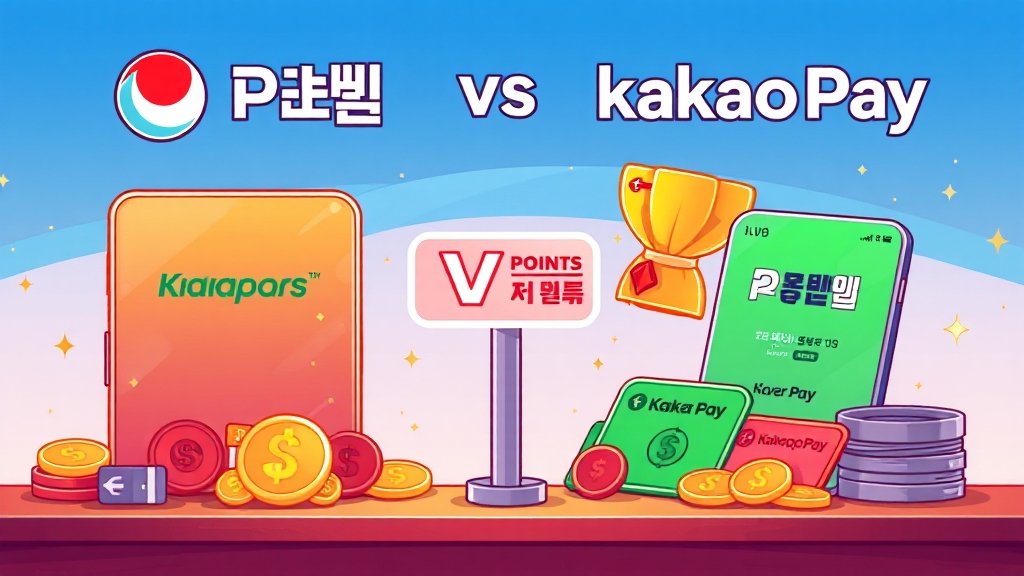 네이버페이 vs 카카오페이 비교 (cartoon 스타일)