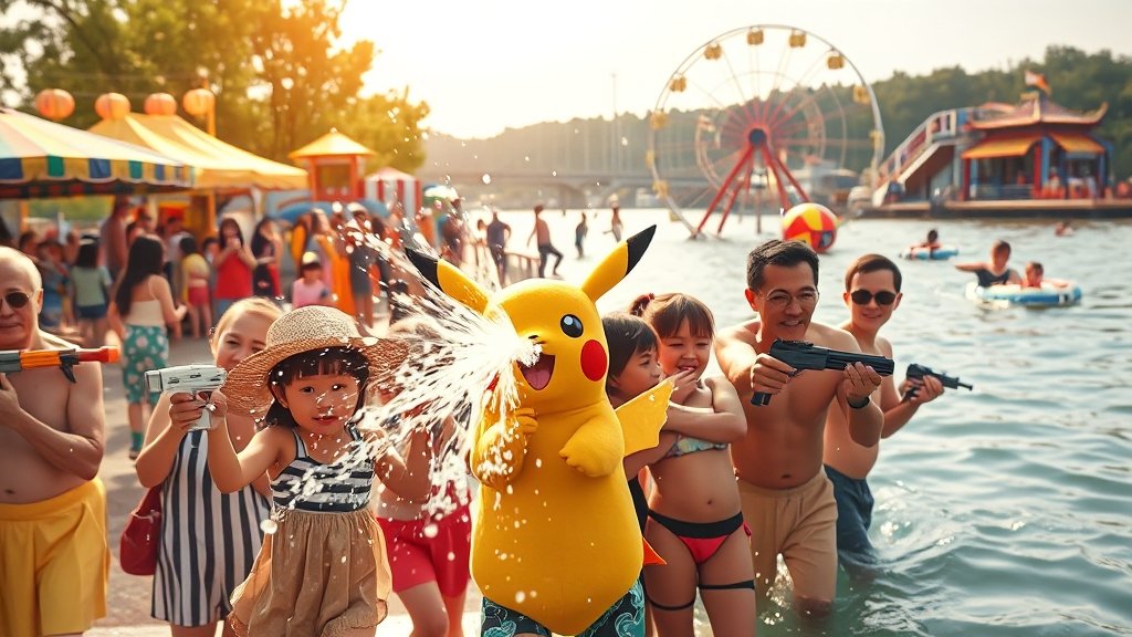 장흥 물축제 개요 (realistic 스타일)