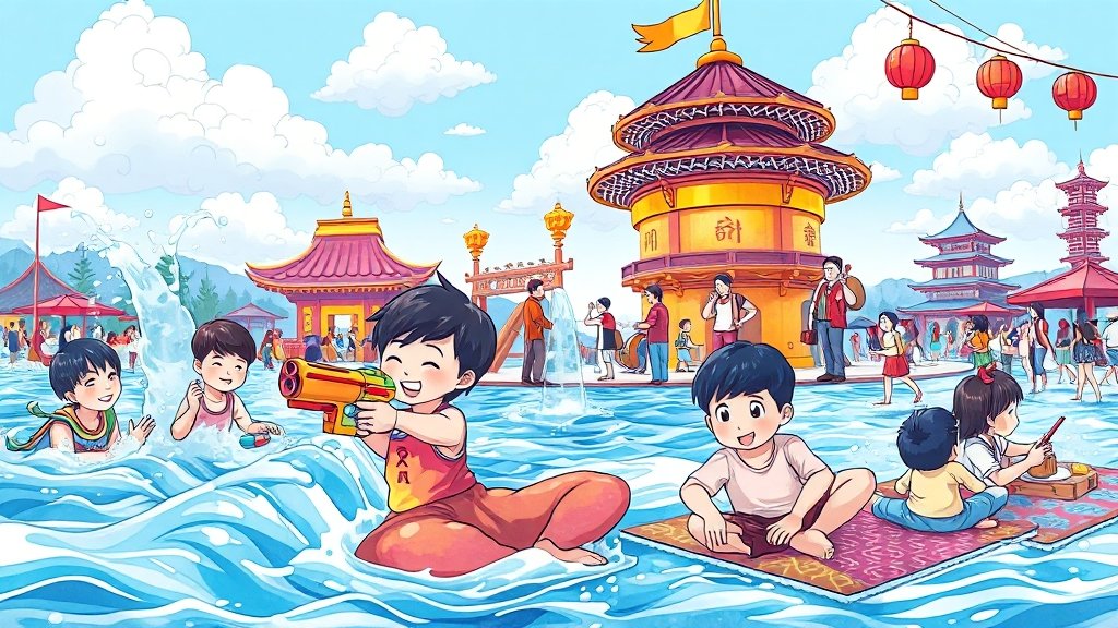 물놀이 & 체험 프로그램 (cartoon 스타일)