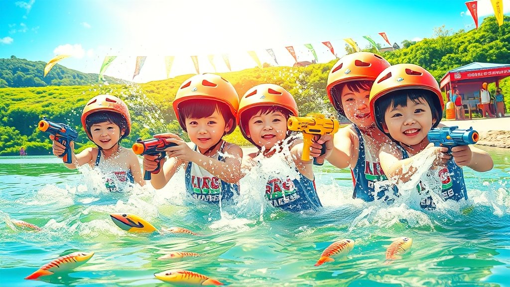 물놀이 준비물 & 안전 수칙 (realistic 스타일)