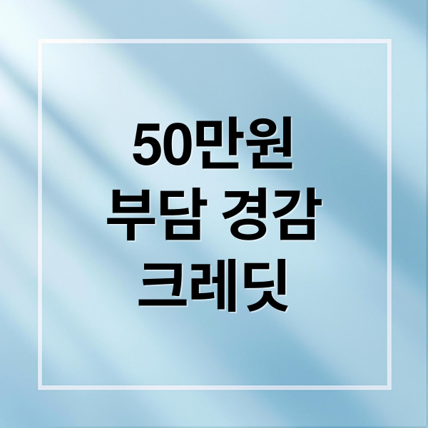 50만원 부담경감 크레딧: 신청 방법, 대상, 사용처 완벽 가이드