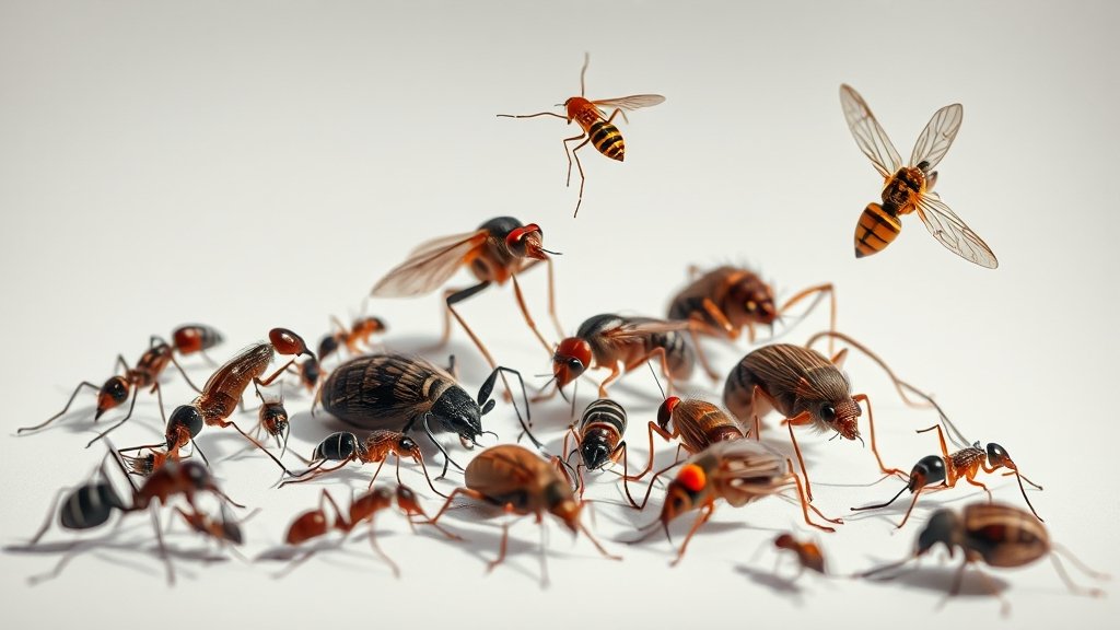 흔한 벌레 종류와 특징 (realistic 스타일)