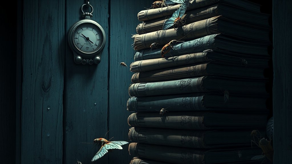 벌레 발생 원인: 습도와 환경 (illustration 스타일)