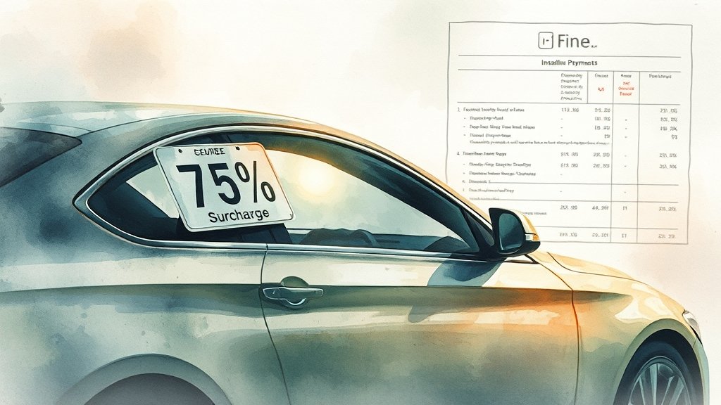 과태료 미납 시 불이익 (watercolor 스타일)