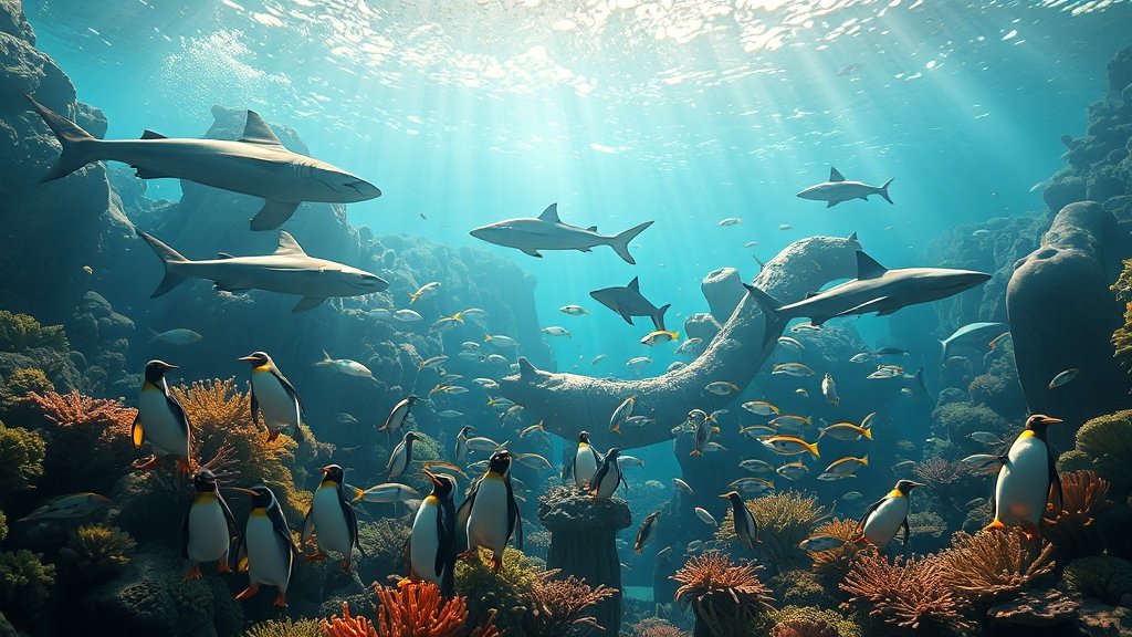 주요 해양 생물 & 특별 전시 (realistic 스타일)