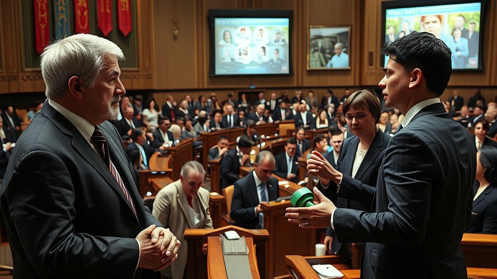 여야 의견 및 평가 (realistic 스타일)