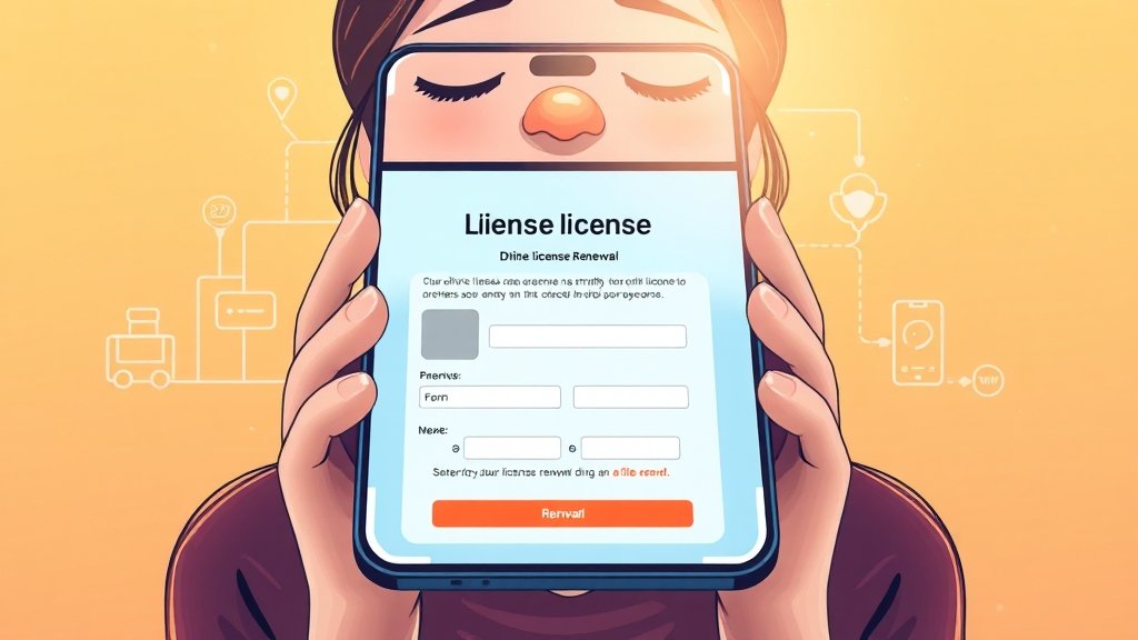온라인 면허 갱신 안내 (illustration 스타일)