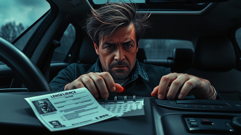 과태료 및 면허 취소 정보 (realistic 스타일)