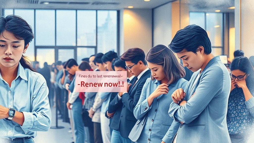 면허 갱신 현황 및 혼잡 예상 (watercolor 스타일)