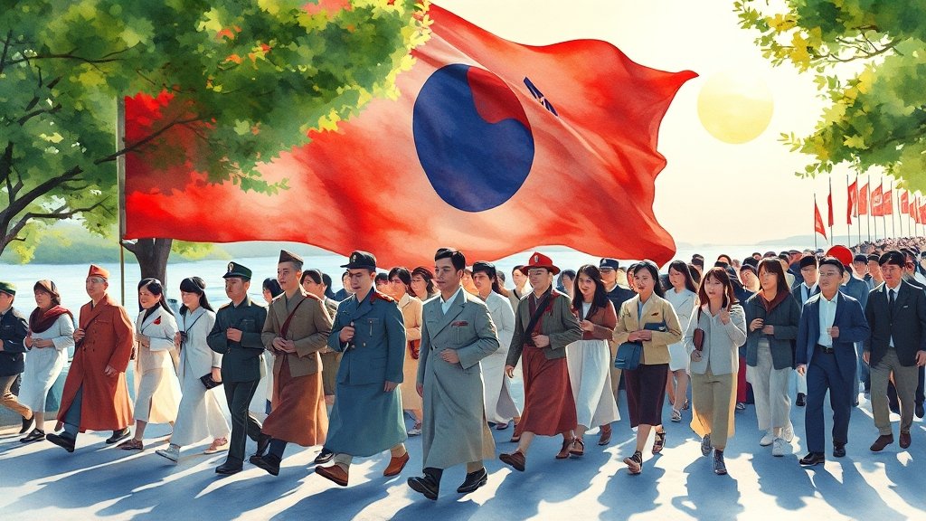 광복절 문화 콘텐츠 (realistic 스타일)