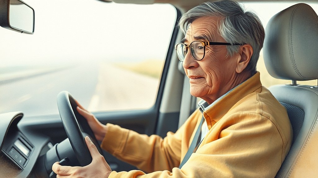 고령 운전자 운전 능력 평가 (watercolor 스타일)