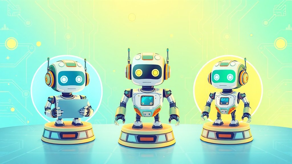 작업별 AI 챗봇 추천 (illustration 스타일)