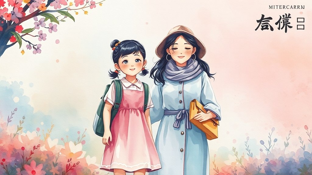 보육료 전환 신청 절차 (복지로) (watercolor 스타일)