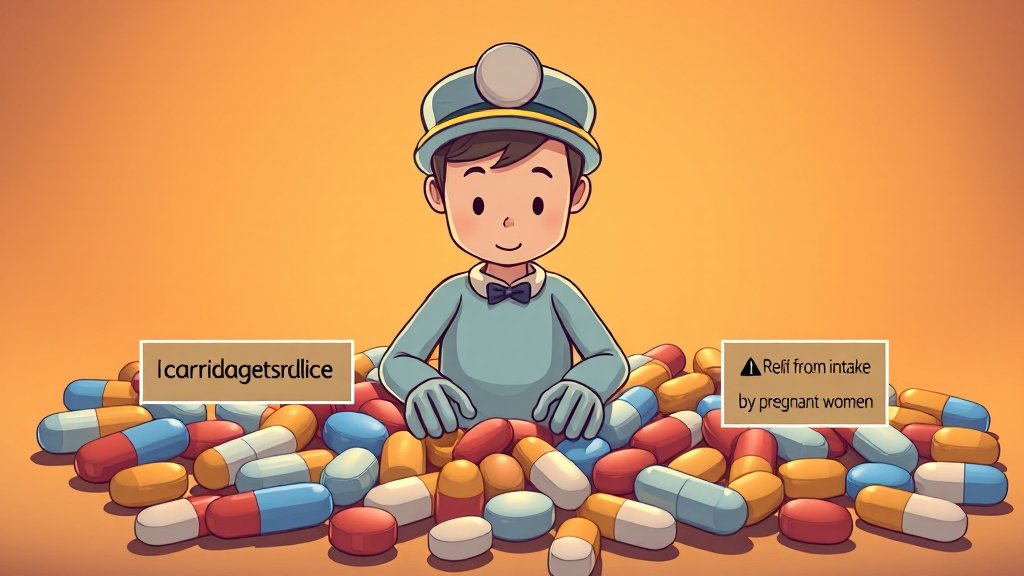 복용 방법 및 주의사항 (illustration 스타일)