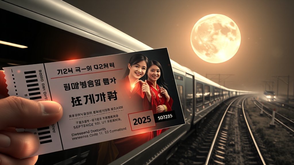 2025 추석 예매 일정 예측 (realistic 스타일)