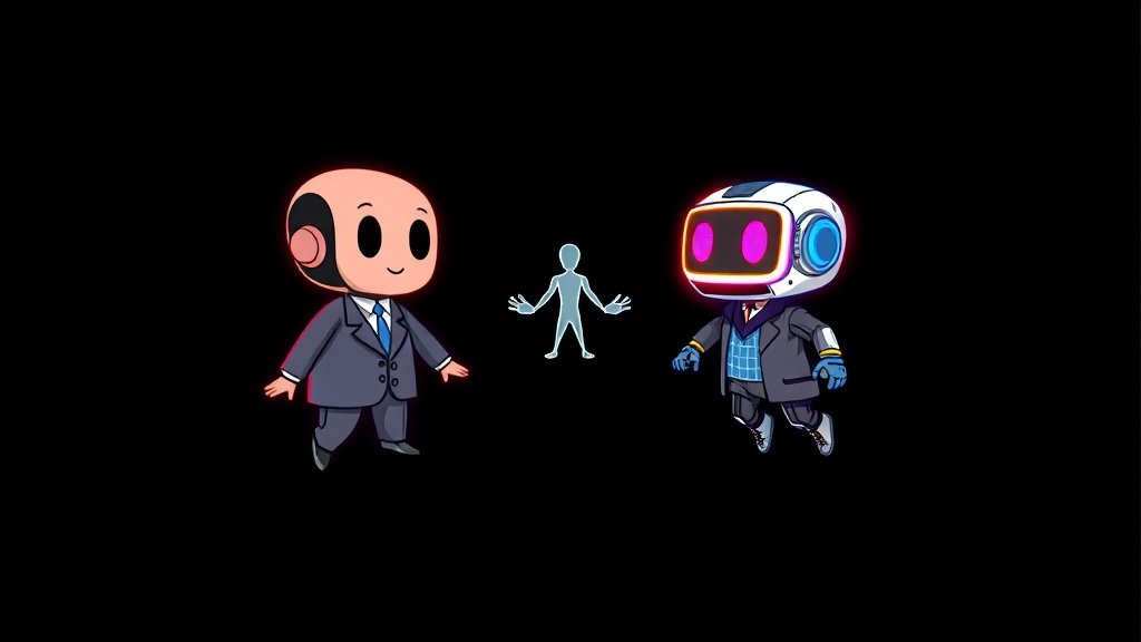 클로드 AI vs GPT (cartoon 스타일)