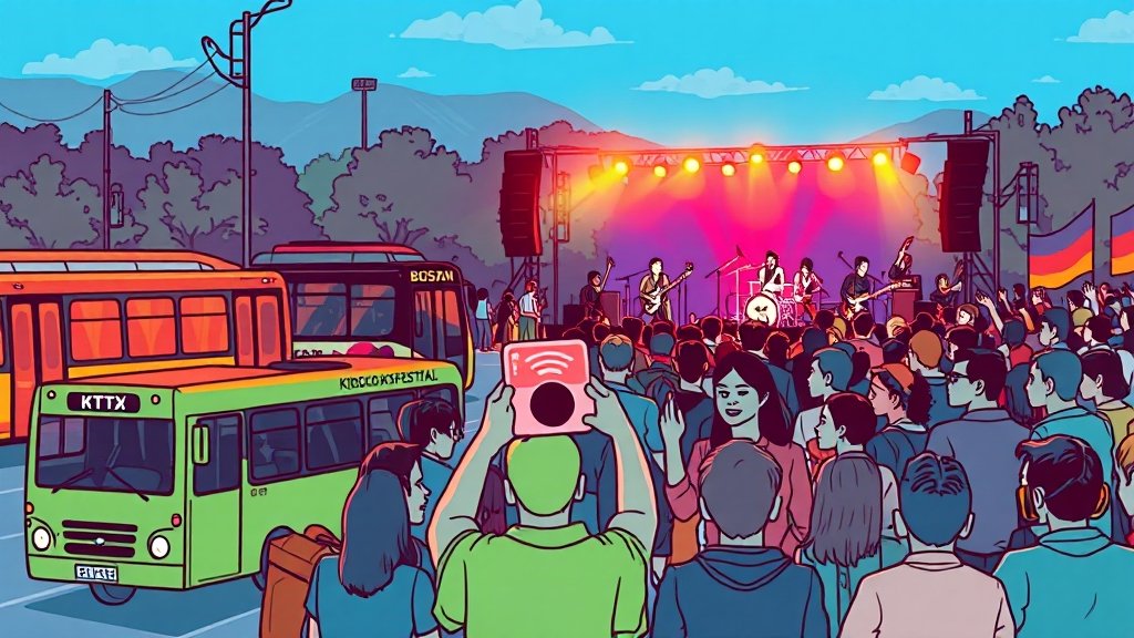 2025 부산국제록페스티벌: 라인업, 티켓, 교통까지 한눈에 4 교통편 및 주차 안내 (cartoon 스타일)