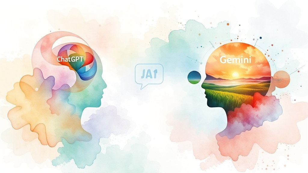 챗GPT vs 제미나이 vs 클로드: 최신 AI 모델 성능 비교 & 활용법 1 AI 모델 소개 (watercolor 스타일)