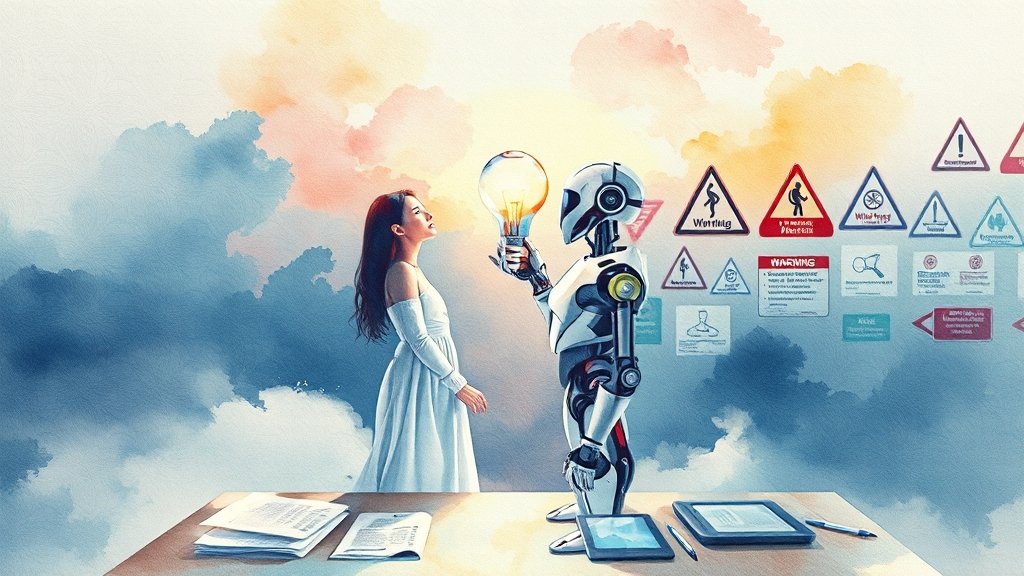 AI 사용 시 주의사항 (watercolor 스타일)