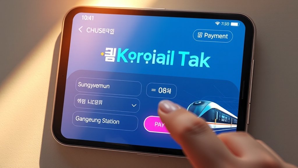 코레일톡 앱 예매 방법 (realistic 스타일)