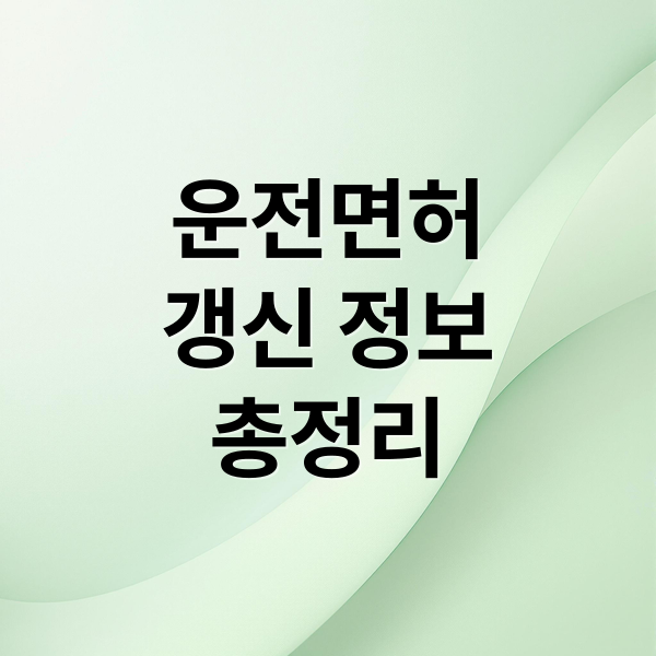 운전면허 적성검사 갱신 완벽 가이드: 대상, 준비물, 건강검진까지