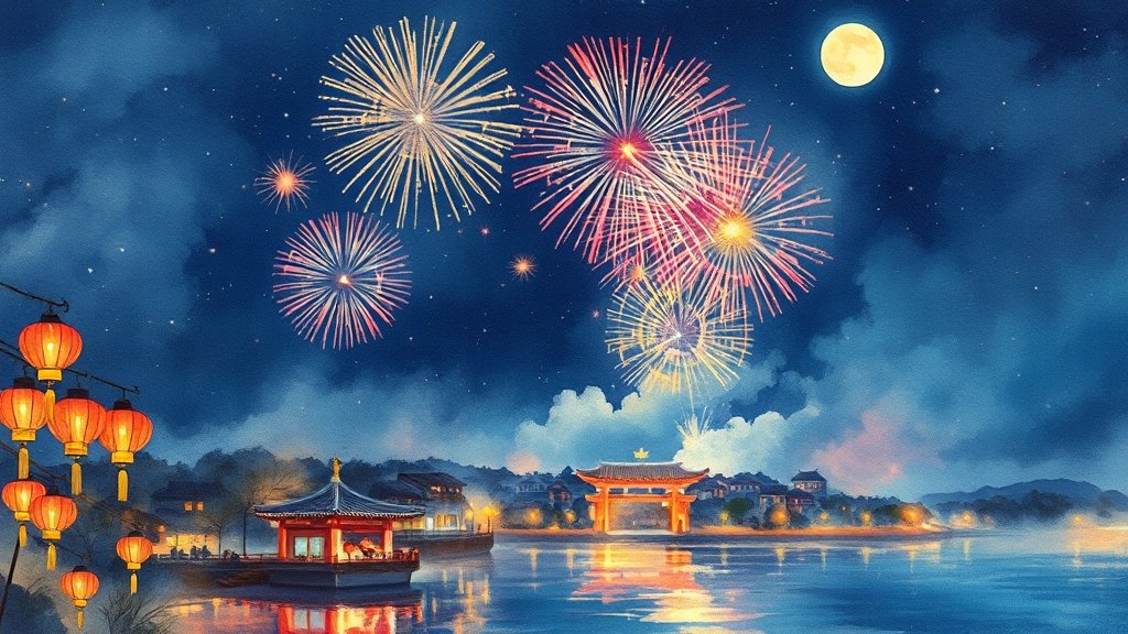 가을 대표 축제 3가지 (watercolor 스타일)