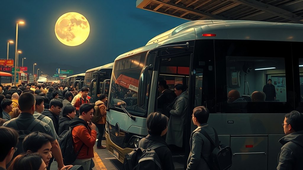 추석 특별 수송 기간 안내 (realistic 스타일)