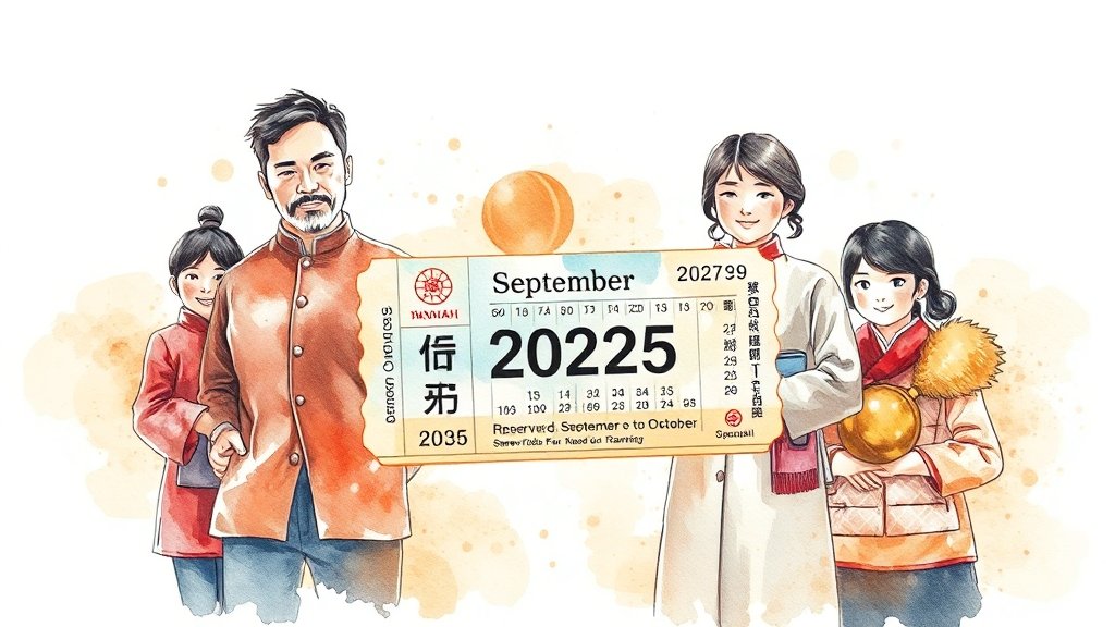 2025 추석 예매 일정 확정 (watercolor 스타일)