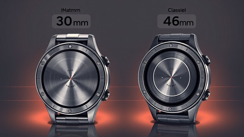 워치8 클래식 vs 기본 모델 비교 (illustration 스타일)