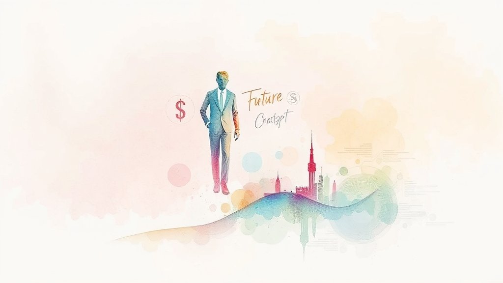 제미나이 vs 경쟁 AI 플랫폼 비교 (watercolor 스타일)