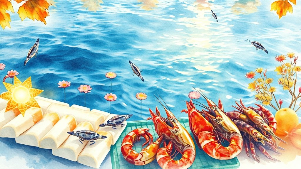 싱싱한 대하의 향연! 2024 홍성 남당항 대하축제 A to Z 7 9월의 별미 해산물 (watercolor 스타일)